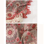 LoomVita Retro Sofa Cover Cotton Reversible Blanket