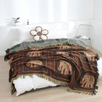 Bohemian Elephant Print Tassel Cotton Blanket