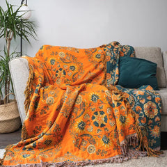 LoomVita Vintage Throw Blanket Flower Sofa Cover