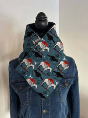 Western Cowboy Sun and Horse Warm Neck Hood