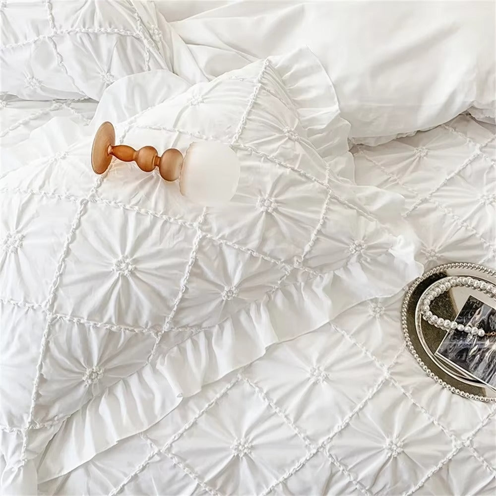 Belle Cotton Plush Ruffle Bedding | 4pcs Set
