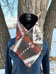 Western Cowboy Aztec Warm Neck Hood - Multicolor