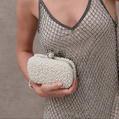 Handmade Pearl Clutch Evening Bag
