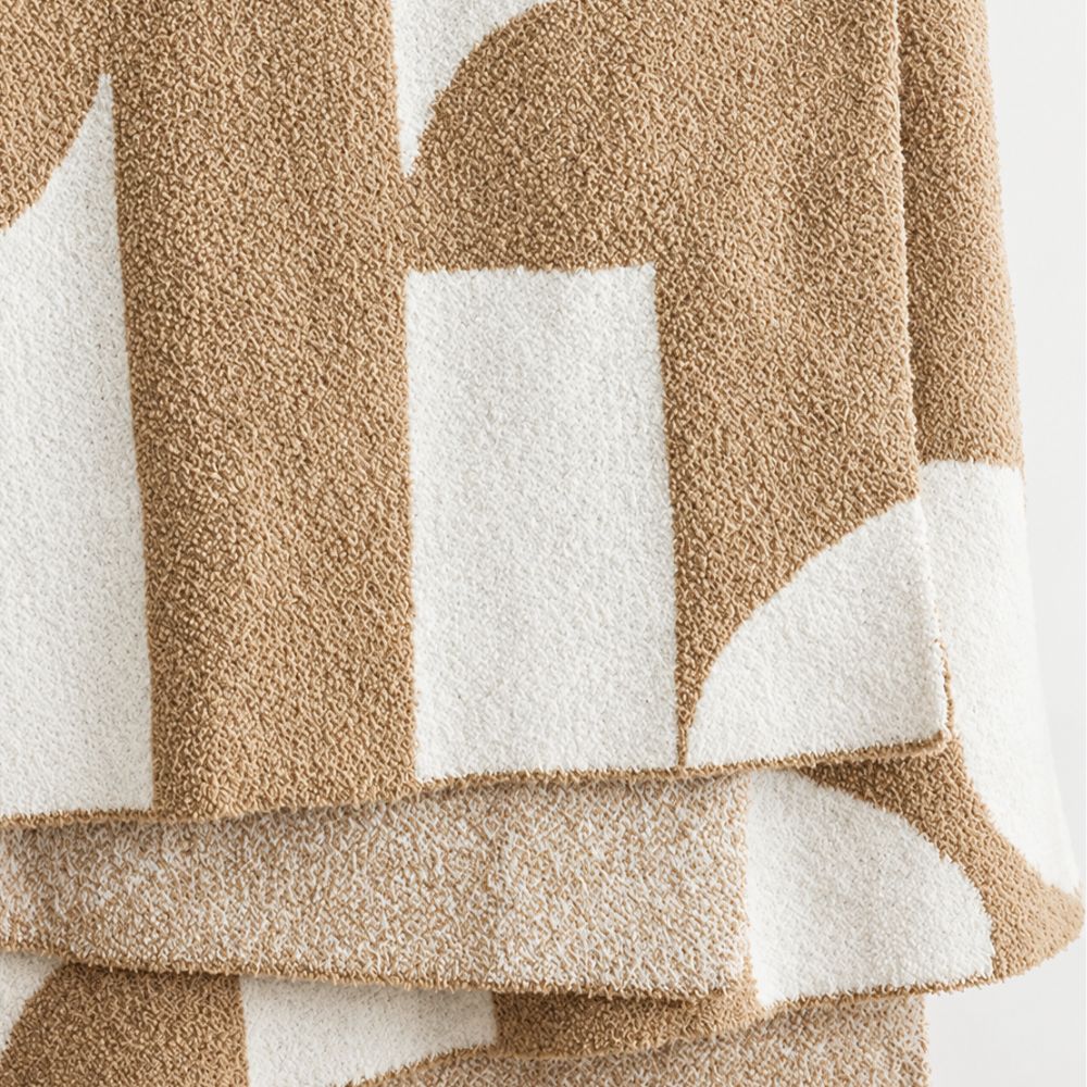 Artevana Monochrome Geometric Throw Blanket