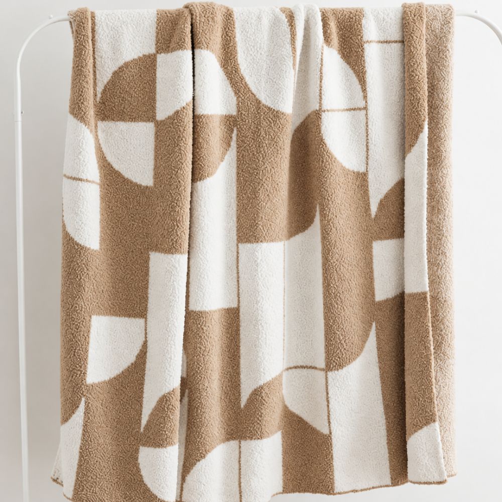 Artevana Monochrome Geometric Throw Blanket