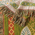 Autumn Leaf Boho Reversible Cotton Blanket