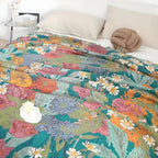 Bohemian Floral Patchwork Tassel Cotton Blanket