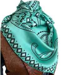 Paisley Wild Rags (Nevada) Light Turquoise Silk Scarf