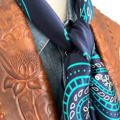 Paisley Wild Rags (Hondo) Blue Silk Scarf