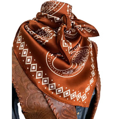 Paisley Wild Rags (Cookie) Sienna Brown Silk Scarf