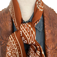 Paisley Wild Rags (Cookie) Sienna Brown Silk Scarf