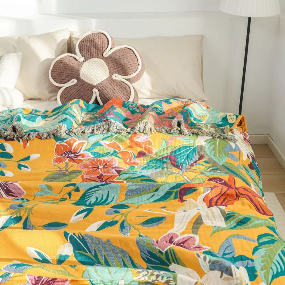 Festival Tropics Cotton Blanket