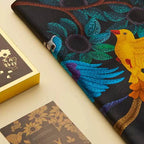 Floral and Avian Silk Square Scarf