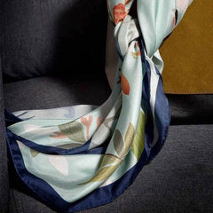 Mulberry Silk Elegant Floral Silk Chiffon Scarf 87 x 87 cm & 175 x 107 cm