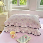 Gauze Floral Ruffled Lace Pillowcases