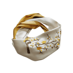 Handmade Su Embroidery 16 Momme Silk Scarf 155x35cm