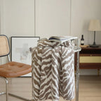 Knitted Zebra Pattern Throw Blanket