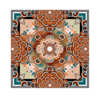 Phoenix & Lotus 16-Momme Mulberry Silk Medium Square Scarf - Brown