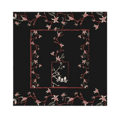 Luxurious Elegant Vintage Black Floral Silk Square Scarf 87 x 87 cm