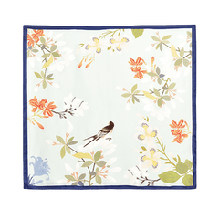 Mulberry Silk Elegant Floral Silk Chiffon Scarf 87 x 87 cm & 175 x 107 cm