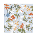 Floral Four Seasons Silk Square Scarf - Blue