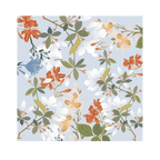 Floral Four Seasons Silk Square Scarf - Blue