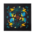 Floral and Avian Silk Square Scarf