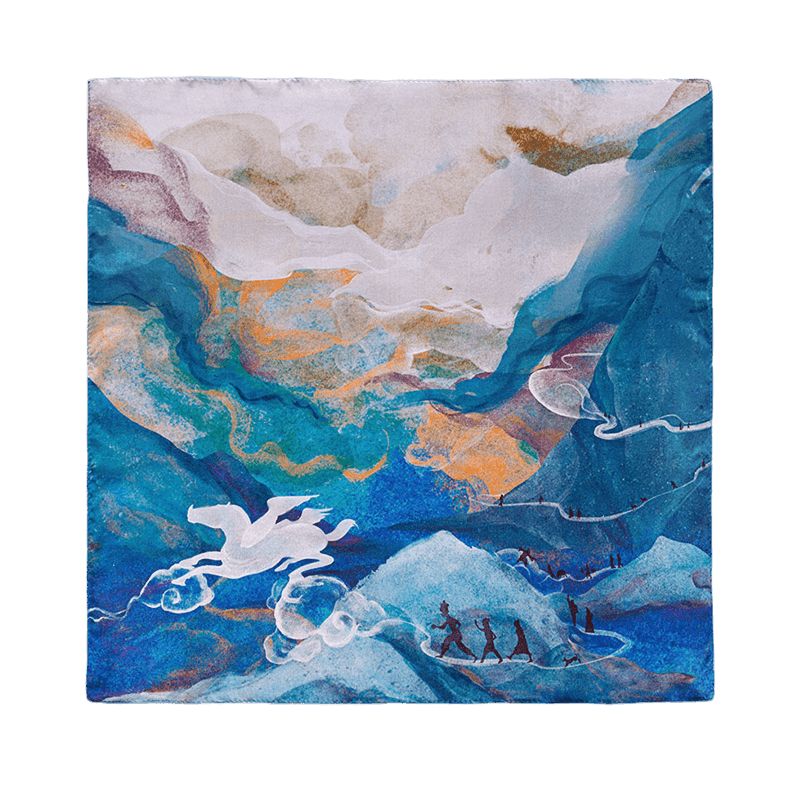 Mulberry Silk Resilience Square Silk Scarf Let Dreams Lead 53x53cm