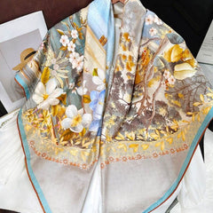 Mulberry Silk 14 Momme Square Scarf Boathouse 108x108 cm