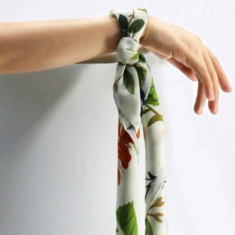 Floral Four Seasons Silk Square Scarf - Yellow