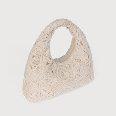 Crochet lace hobo clutch
