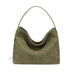 Large Woven Suede Tote Bag