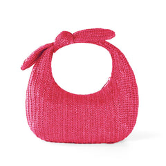 Boho handmade Vacation Style Bow Straw Handbag