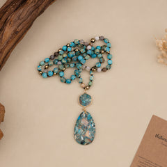 Handmade Bohemian Natural Stone Pendant Necklace