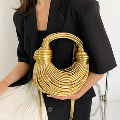 Golden Twisted Hoop Bag Handbag