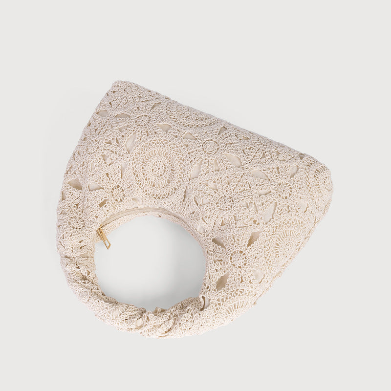 Crochet lace hobo clutch