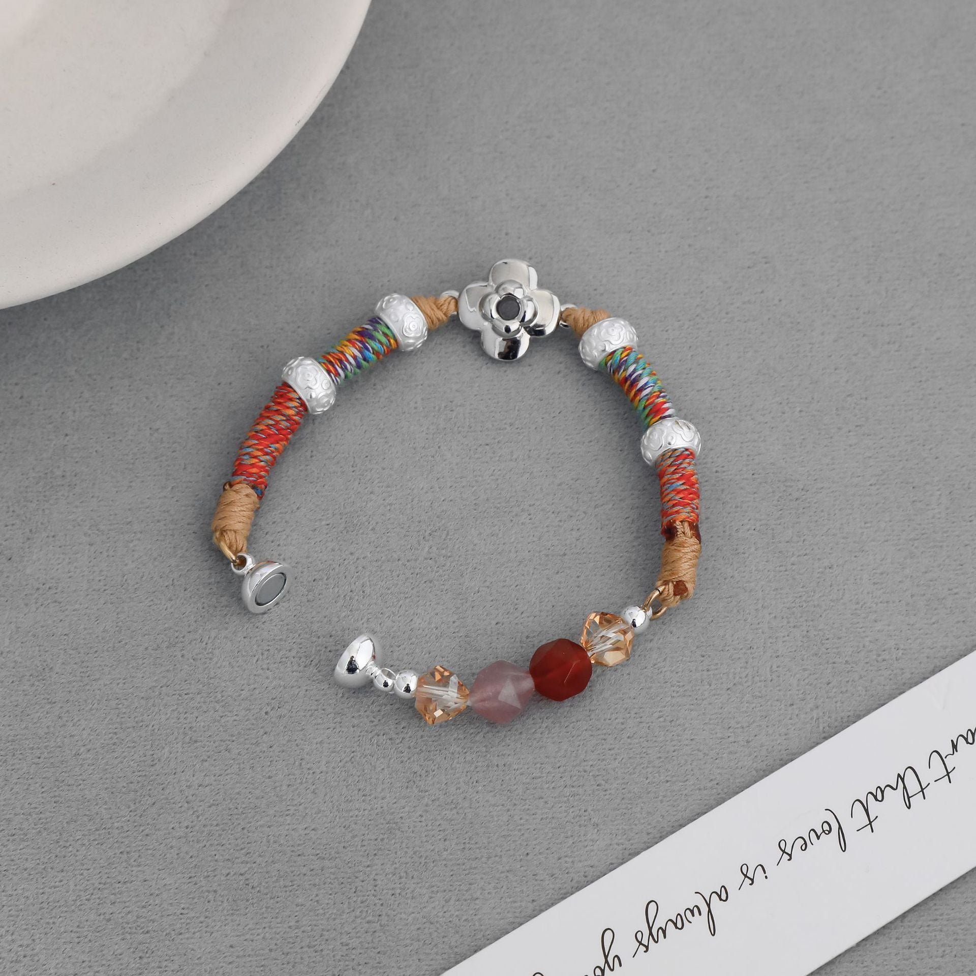 handmade Colorful Braided Rope Resort Style Bracelet 