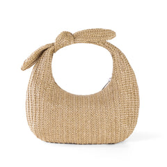 Boho handmade Vacation Style Bow Straw Handbag