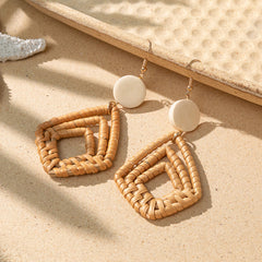 Hippie Boho Rattan Earrings