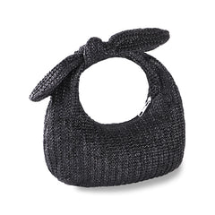 Boho handmade Vacation Style Bow Straw Handbag