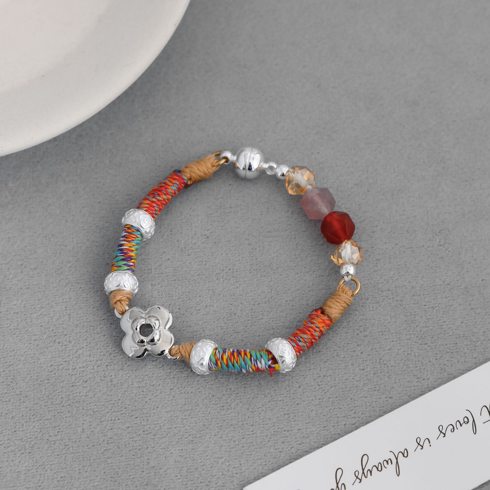 handmade Colorful Braided Rope Resort Style Bracelet 