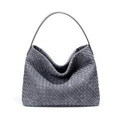 Large Woven Suede Tote Bag