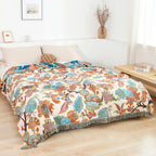 Ornamental Garden Cotton Blanket