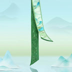 Chinese Painting Handcrafted 14-Momme Mulberry Silk Twilly– Green