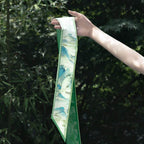Chinese Painting Handcrafted 14-Momme Mulberry Silk Twilly– Green