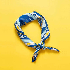 14 Momme Mulberry Silk Square Scarf Phoenix Crown 63x63cm