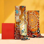Phoenix & Lotus 16-Momme Mulberry Silk Large Square Scarf - Brown