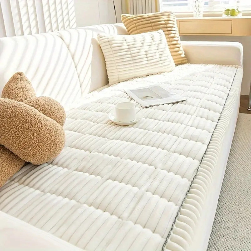 LoomVita Plush Pleated Edge Sofa Cover