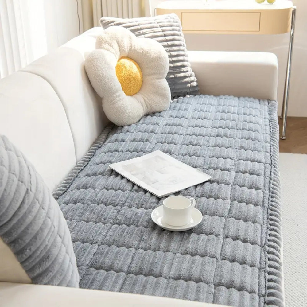 LoomVita Plush Pleated Edge Sofa Cover