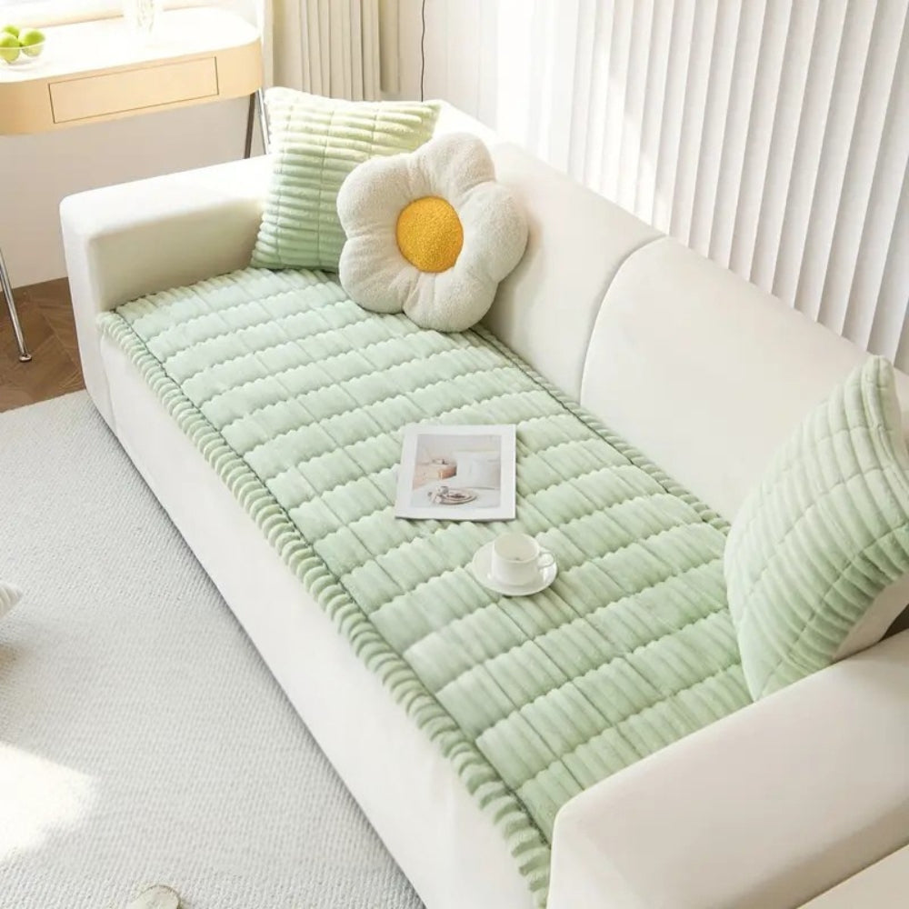 LoomVita Plush Pleated Edge Sofa Cover